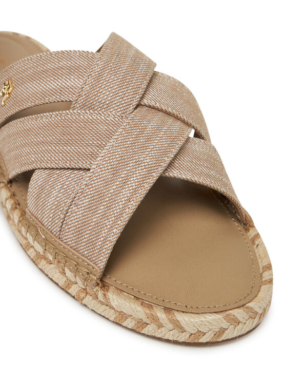 Tommy Hilfiger Espadrilky Tommy Hilfiger Chambray Espadrille Mule FW0FW08501 Béžová