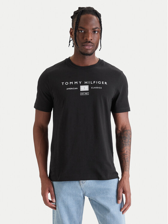 Tommy Hilfiger Tommy Hilfiger Camiseta Brand Love MW0MW42365 Negro Regular Fit