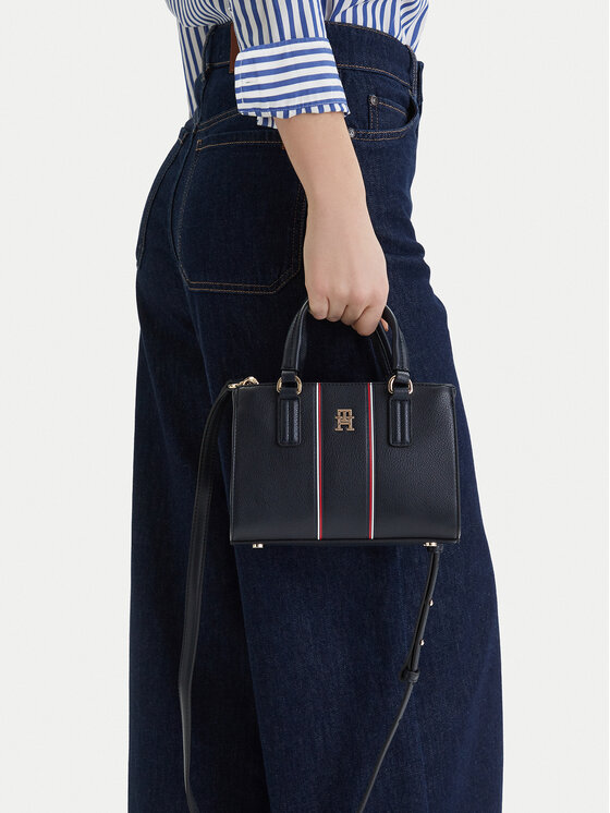 Tommy Hilfiger Táska Tommy Hilfiger Th Daily Mini Tote Corp AW0AW18642 Sötétkék