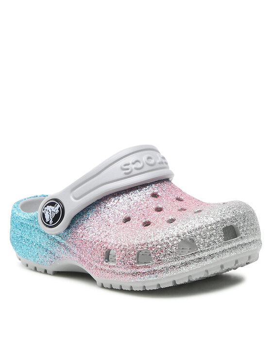 Klapki Crocs Classic Glitter Clog T 206992 Kolorowy | Eobuwie.com.pl