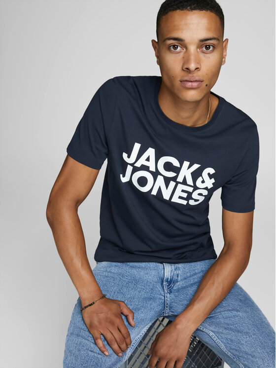 Jack & Jones Jack & Jones Футболка Corp 12151955 Cиній Slim Fit