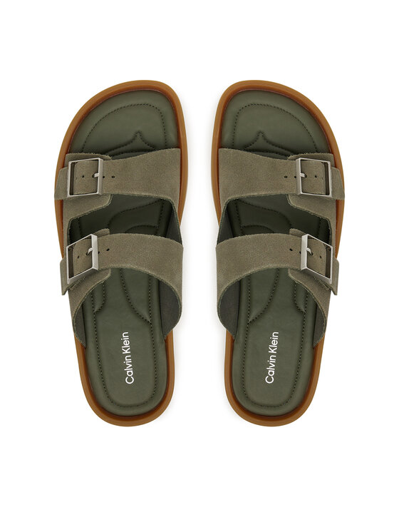 Calvin Klein Natikači Calvin Klein Ergon Double Bar Sandal Su HM0HM02094 Zelena