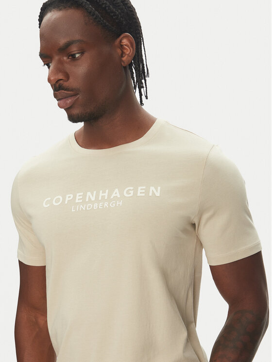 Lindbergh Lindbergh T-shirt 30-400200 Beige Relaxed Fit