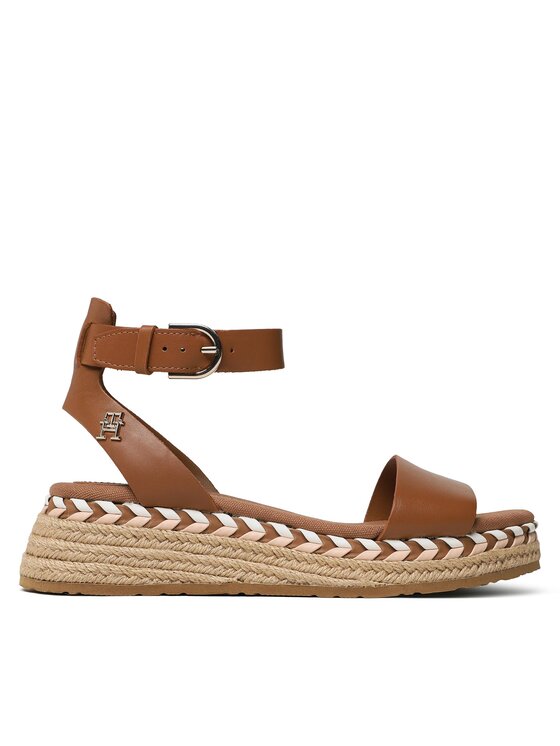 Tommy Hilfiger Espadrilles Tommy Hilfiger Low Wedge Sandal FW0FW07080 Barna