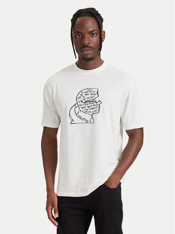 KARL LAGERFELD KARL LAGERFELD Camiseta 755151 564235 Crema Loose Fit