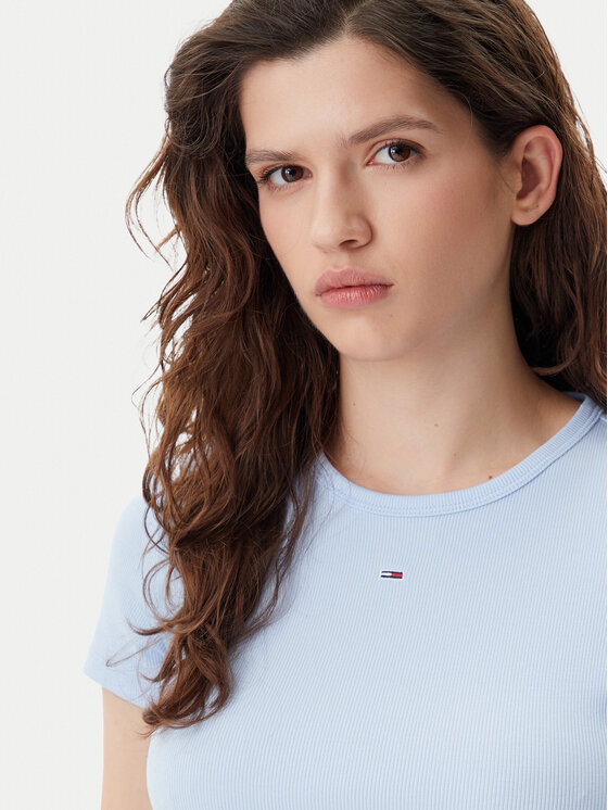Tommy Jeans Tommy Jeans Camiseta Essential DW0DW17383 Celeste Slim Fit