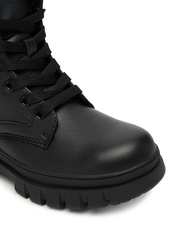 Tommy Hilfiger Trapper stila apavi Tommy Hilfiger Lace-Up Bootie T3A5-34046-1695 S Melns