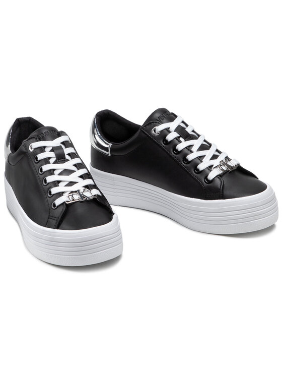 Calvin Klein Jeans Superge Calvin Klein Jeans Vulcanized Flatform Lace Up Lth YW0YW00164 Črna