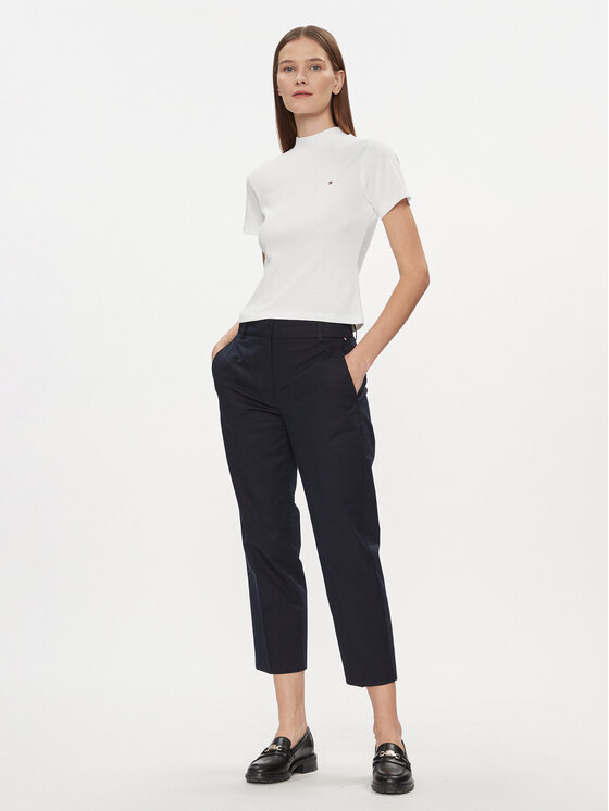 Tommy Hilfiger Tommy Hilfiger Marškinėliai New Cody WW0WW40586 Balta Slim Fit