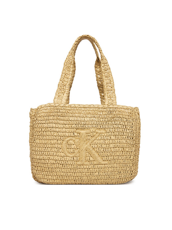 Calvin Klein Bolso Calvin Klein Bold Ck Raffia Medium Tote LV04F3447G Beis