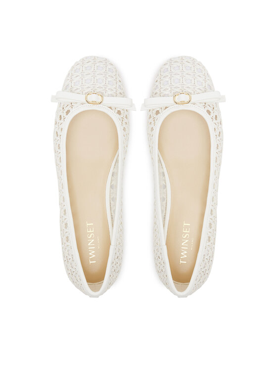 TWINSET Baleríny TWINSET 251TGT030 Biela