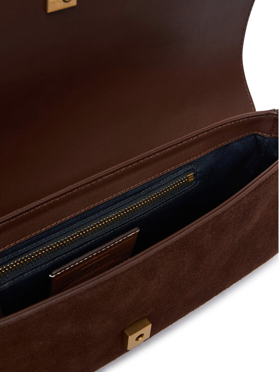 Tommy Hilfiger Táska Tommy Hilfiger American Icon Clutch Suede AW0AW19515 Barna