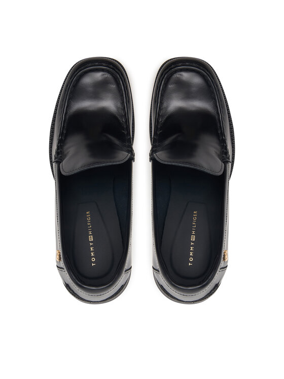 Tommy Hilfiger Półbuty Tommy Hilfiger Square Toe Heeled Loafer FW0FW09493 Czarny