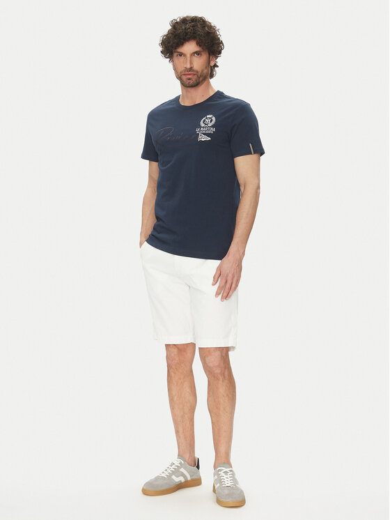 La Martina La Martina Футболка Algernon MAR300 JS206 Cиній Regular Fit