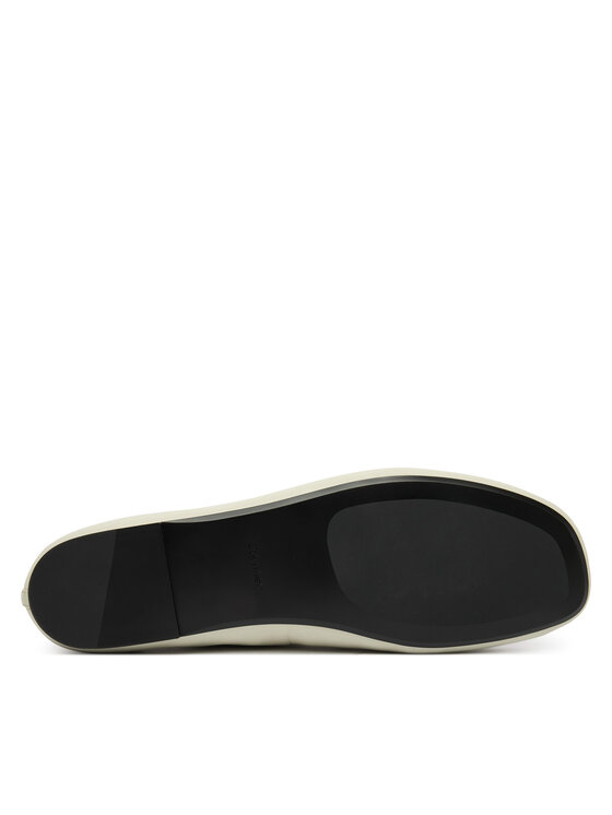 Calvin Klein Baleríny Calvin Klein Round Ballerina Lth HW0HW02943 Biela