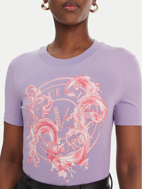 Versace Jeans Couture Versace Jeans Couture Camiseta 80HAHE01 CJ02E Violeta Slim Fit