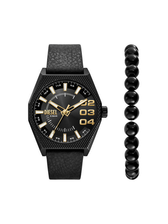 Diesel Set orologio e braccialetto Diesel Double Scraper DZ2210SET Nero