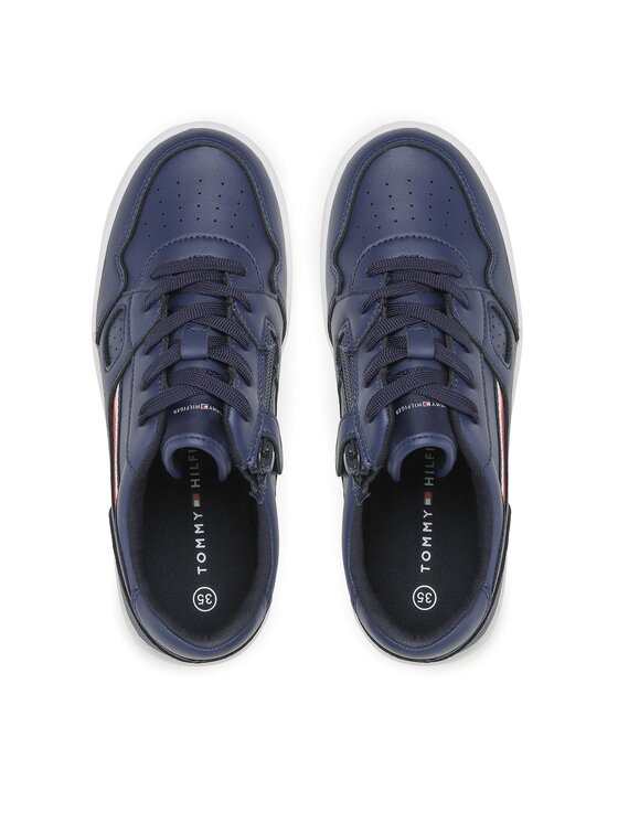 Tommy Hilfiger Superge Tommy Hilfiger Stripes Low Cut Lace-Up Sneaker T3X9-32848-1355 S Mornarsko modra