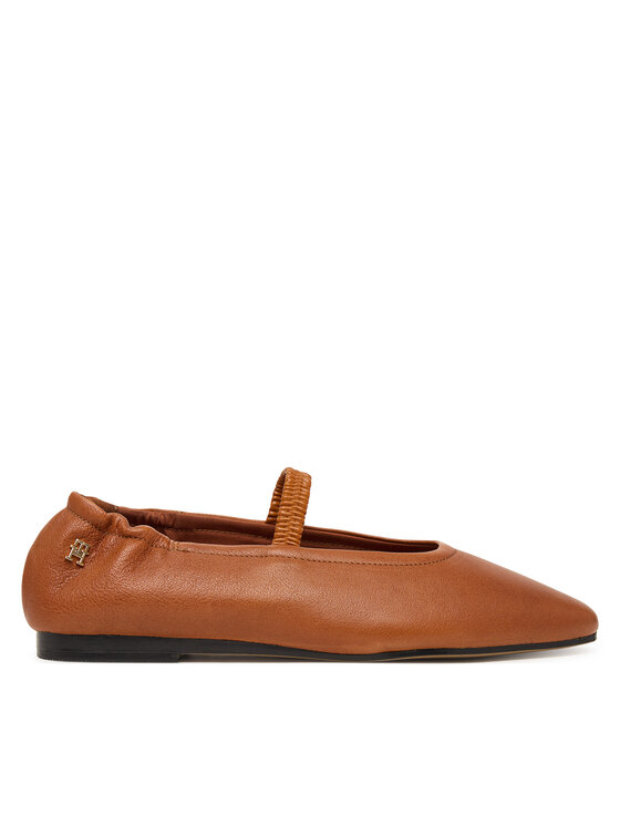 Tommy Hilfiger Balerinke Tommy Hilfiger Soft Leather Ellastic Ballerina FW0FW09245 Rjava
