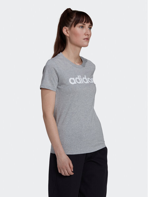 adidas adidas Футболка Essentials Logo HL2053 Сірий Slim Fit