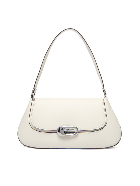 Calvin Klein Borsetta Calvin Klein Hardware Flap Shoulder Bag LV04F3146G Bianco
