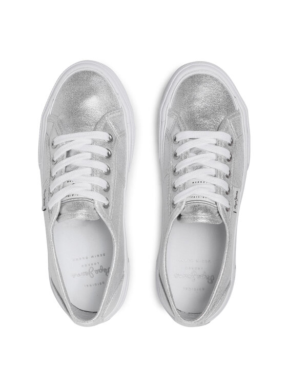Pepe Jeans Zapatillas de tenis Pepe Jeans Aberlady Shine PLS31154 Plata