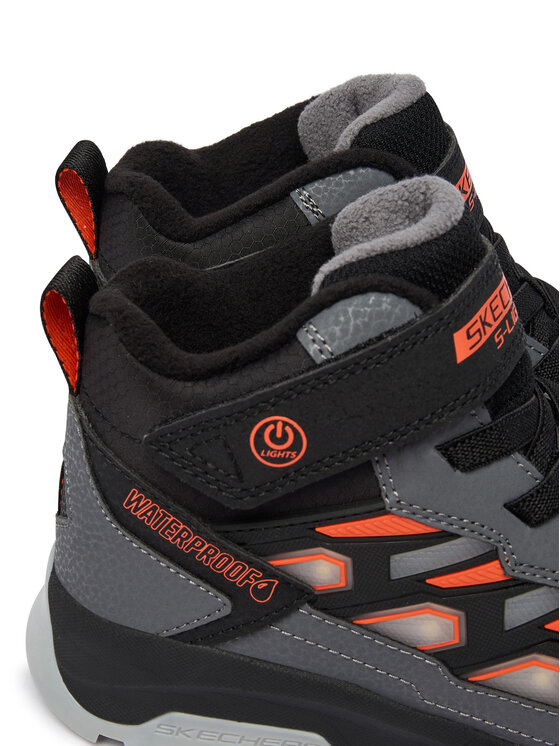 Skechers Trzewiki Skechers S-Lights Waterproof: Storm Blazer - Glow Trail 406381L/BKCC Szary