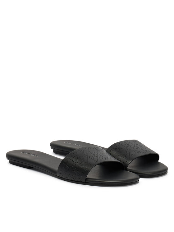 Calvin Klein Ciabatte Calvin Klein Org Flat Sndl One Bar Lth Aop HW0HW02857 Nero