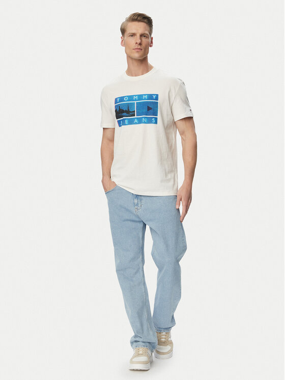Tommy Jeans Tommy Jeans Camiseta Photo Flag DM0DM23191 Blanco Regular Fit