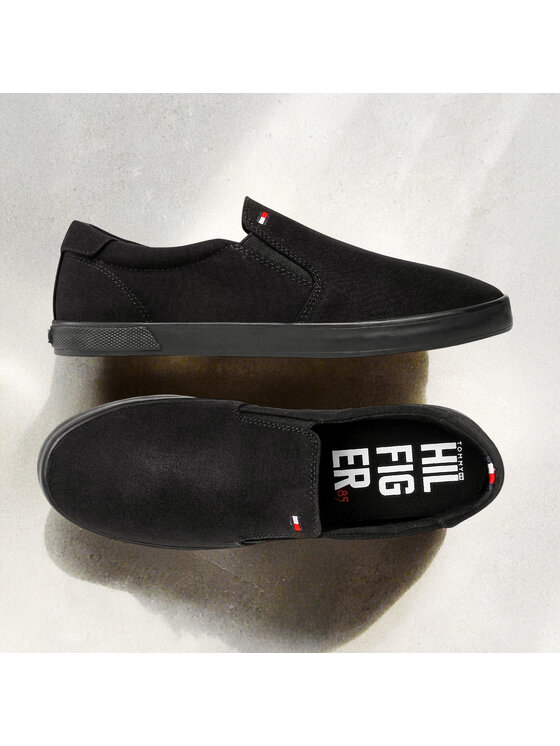 Tommy Hilfiger Гуменки Tommy Hilfiger Iconic Slip On FM0FM00597 Черен