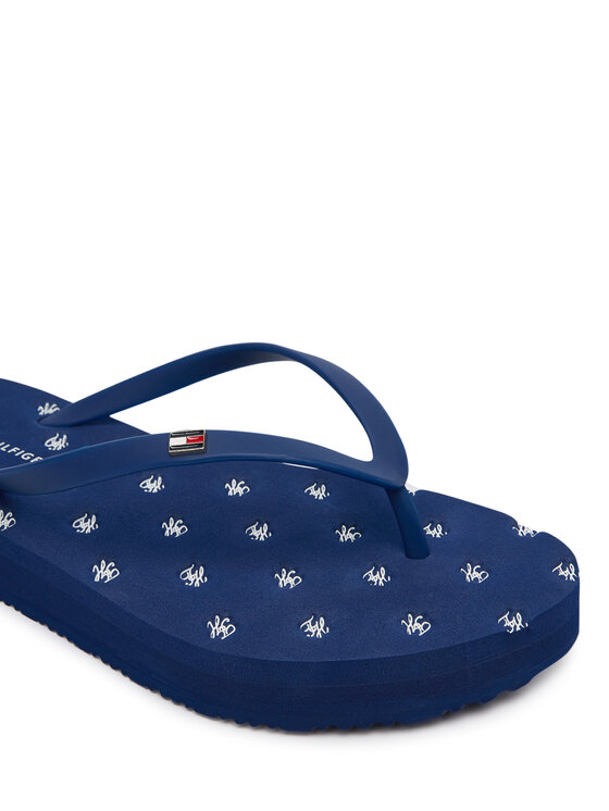 Tommy Hilfiger Σαγιονάρες Tommy Hilfiger Repeat Logo Platform FW0FW09199 Σκούρο μπλε
