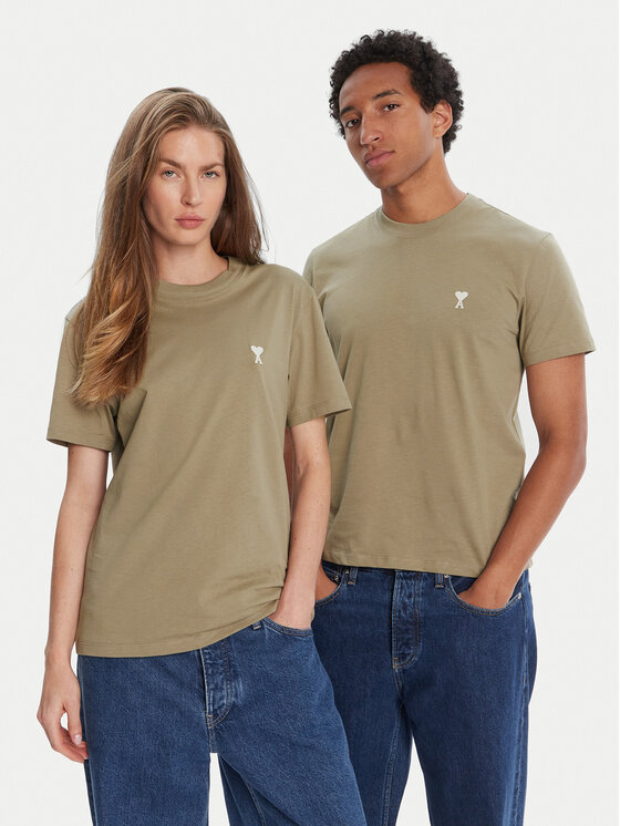 AMI Paris AMI Paris Camiseta HTS060.724 Caqui Regular Fit
