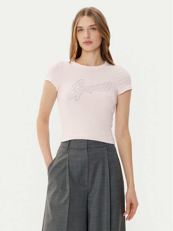 Guess Guess Футболка W5RI68KA0H1 Рожевий Slim Fit