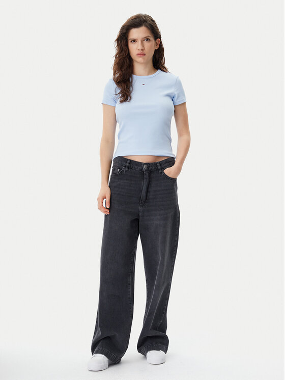 Tommy Jeans Tommy Jeans T-shirt Essential DW0DW17383 Celeste Slim Fit