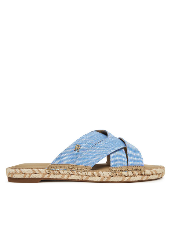Tommy Hilfiger Espadrilles Tommy Hilfiger Chambray Espadrille Mule FW0FW08501 Kék
