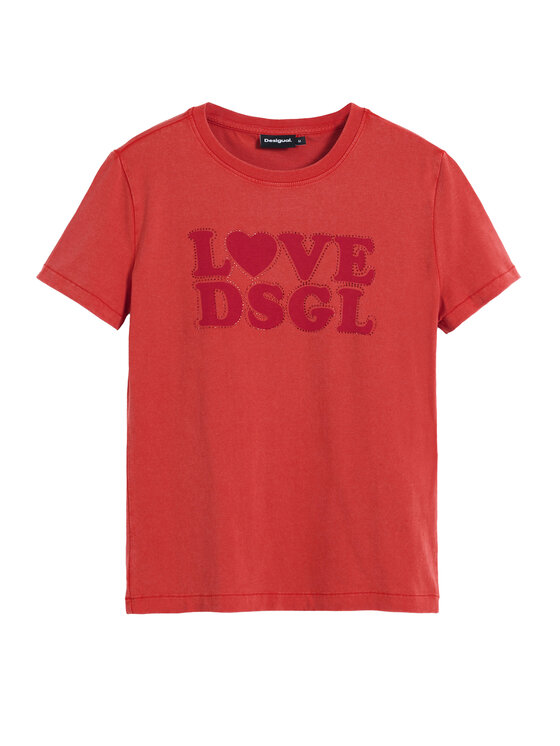Desigual Desigual Marškinėliai Love Dsgl 25SWTK10 Raudona Regular Fit
