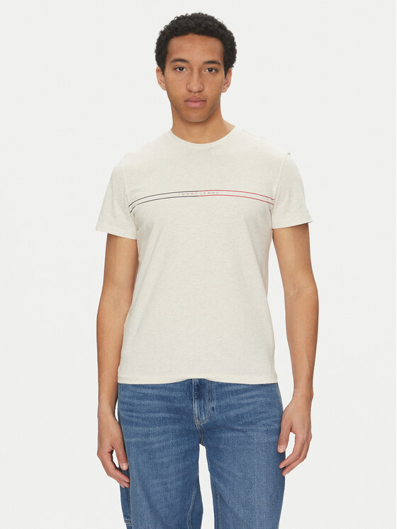 Tommy Jeans Tommy Jeans T-shirt Entry Graphic DM0DM20779 Bež Slim Fit