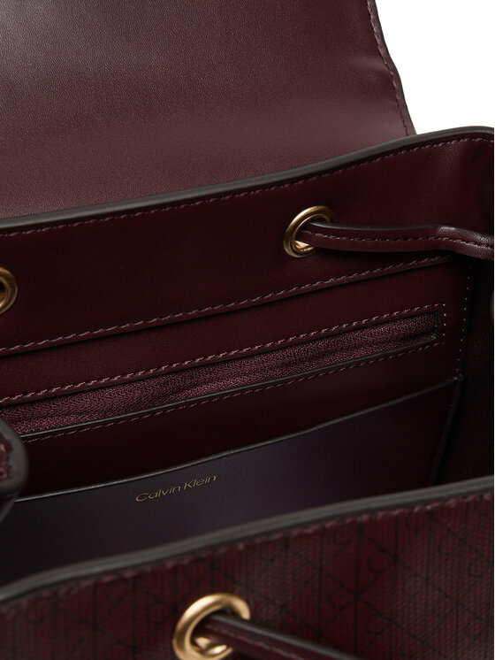 Calvin Klein Batoh Calvin Klein Emblem Aop Flap Backpack LV04F3271G Bordó