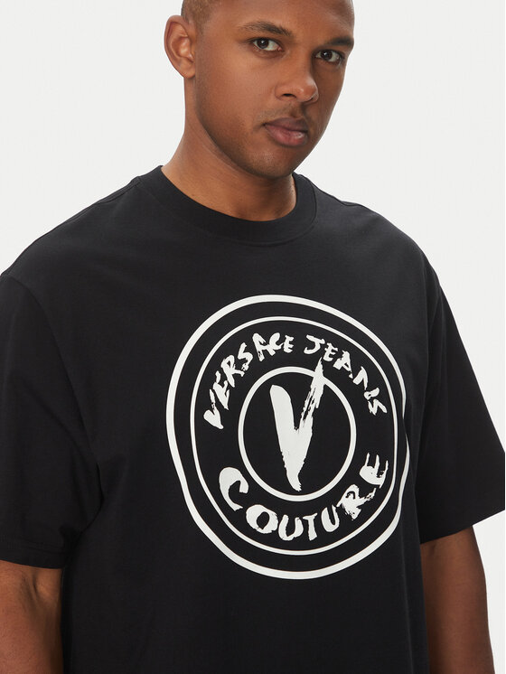 Versace Jeans Couture Versace Jeans Couture Футболка 78GAHE08 Чорний Regular Fit