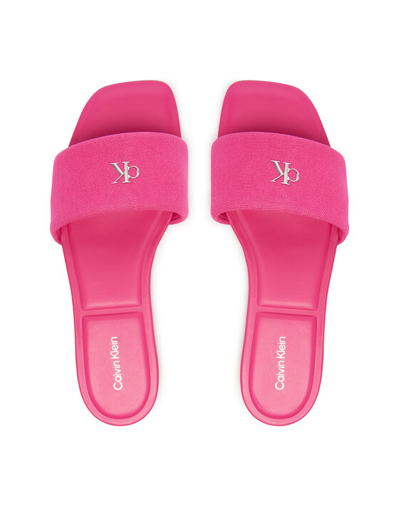 Calvin Klein Ciabatte Calvin Klein Square Flat Sndl Canvas Hw HW0HW03129 Rosa