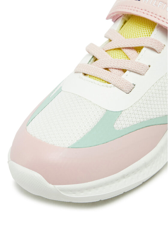 Tommy Hilfiger Сникърси Tommy Hilfiger Low Cut Lace-Up/Velcro Sneaker T1A9-33755-1697 S Цветен