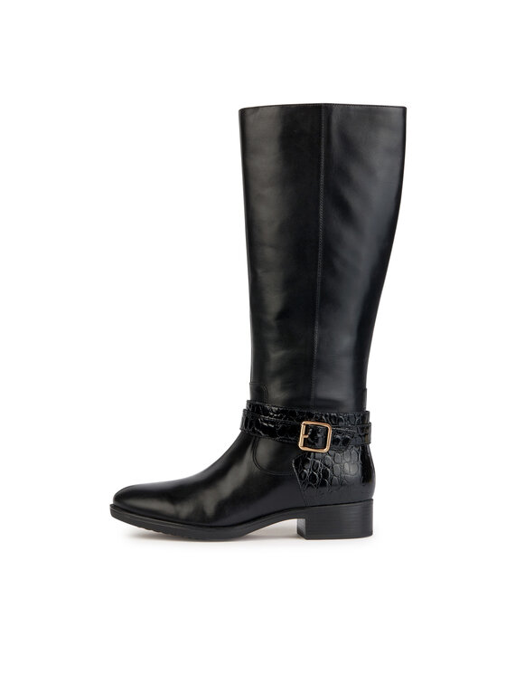 Geox Kozačky ve vojenském stylu Geox D Felicity D36G1A 04340 C9999 Černá