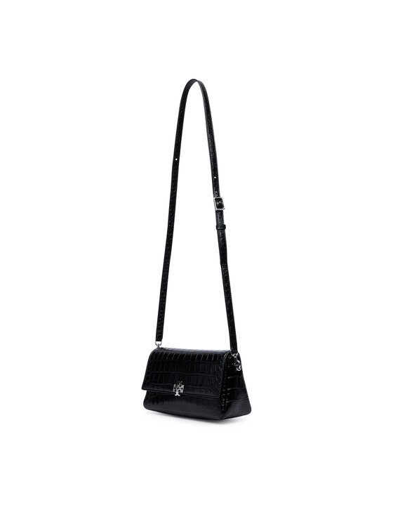 Tory Burch Kabelka Tory Burch Charlie Embossed Croc Small Shoulder Bag 183522 Čierna