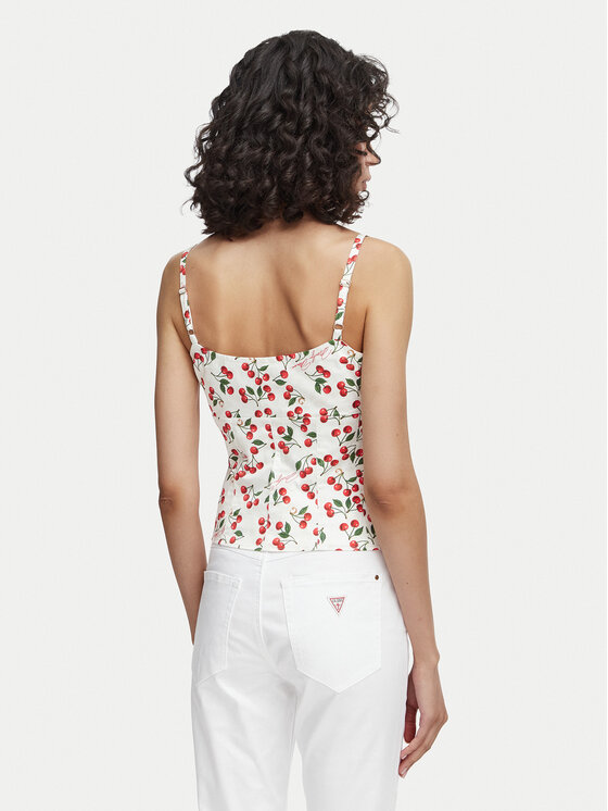 Guess Guess Top W6YH97 W4497 Blanco Regular Fit