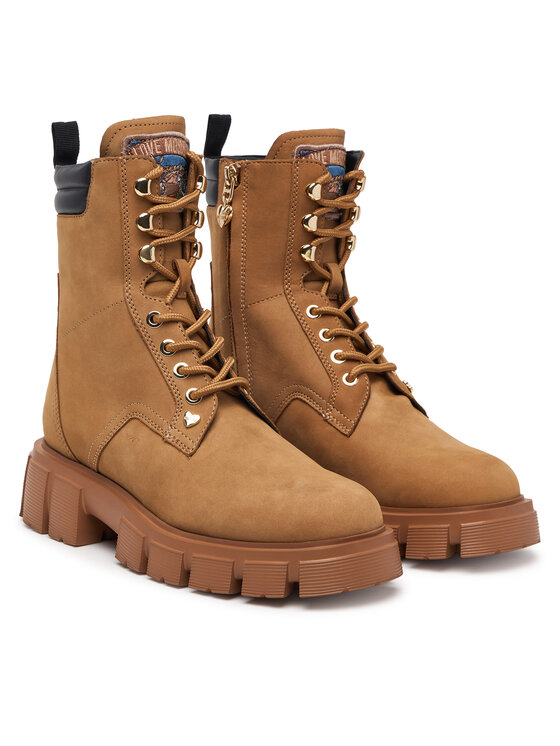 LOVE MOSCHINO Μποτίνια LOVE MOSCHINO JA24205G0PIP0200 Ανοιχτό καφέ