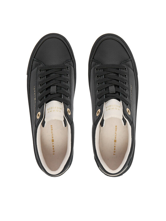 Tommy Hilfiger Sneakersy Tommy Hilfiger Th Platform Sneaker Tumbled Ltr FW0FW09018 Černá