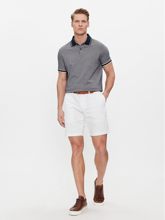 Tommy Hilfiger Tommy Hilfiger Polo Monotype Oxford Collar Reg Polo MW0MW34778 Siva Regular Fit