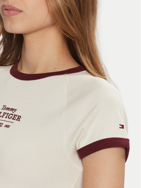 Tommy Hilfiger Tommy Hilfiger Camiseta WW0WW43898 Beis Slim Fit