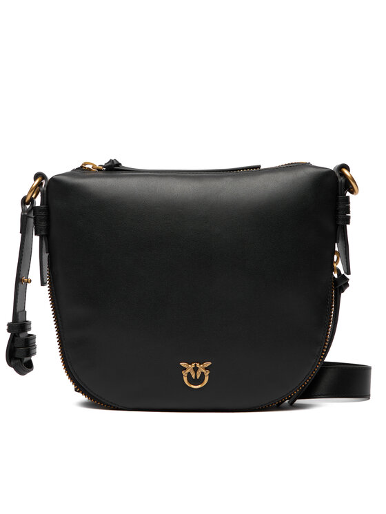 PINKO Ročna torba PINKO Hobo Zip Around Mini Ai 25-26 PLTT 105332 A0QO Črna