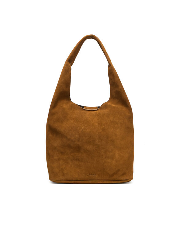 Calvin Klein Soma Calvin Klein Slouchy Suede Leather Medium Bag LV04F3597G Brūns